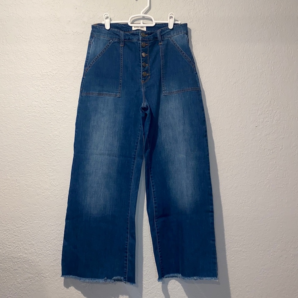 Black Label by C’est Toi Womens wide leg crop jeans size 11 size 29